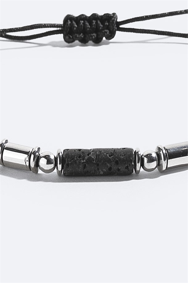 Burgundy Lava Stone and Hematite Stone Bracelet