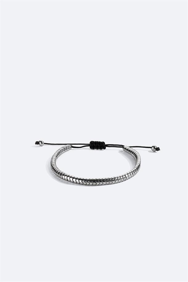 Gümüş Rengi Hematit Taşlı Bileklik