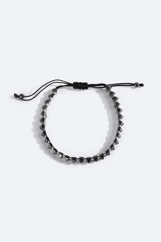 Gümüş Rengi Hematit Taşlı Bileklik