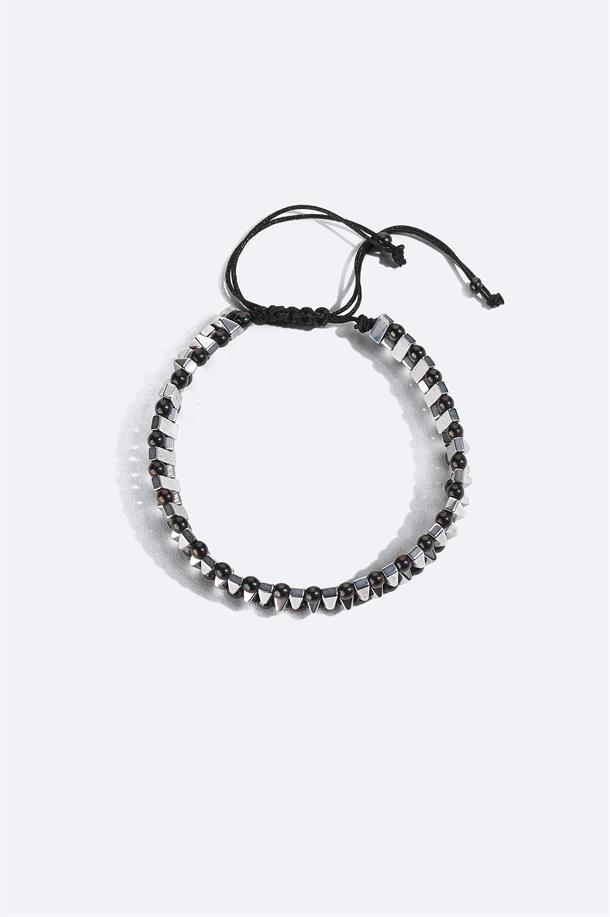 Silver Color Hematite Stone Bracelet