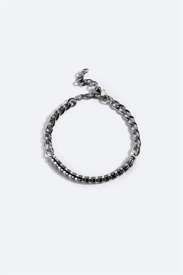 Silver Color Hematite Stone Bracelet