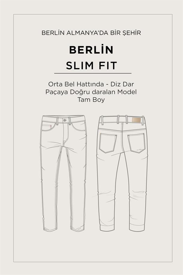 Haki Eskitme Yıkamalı Esnek Jean Pantolon