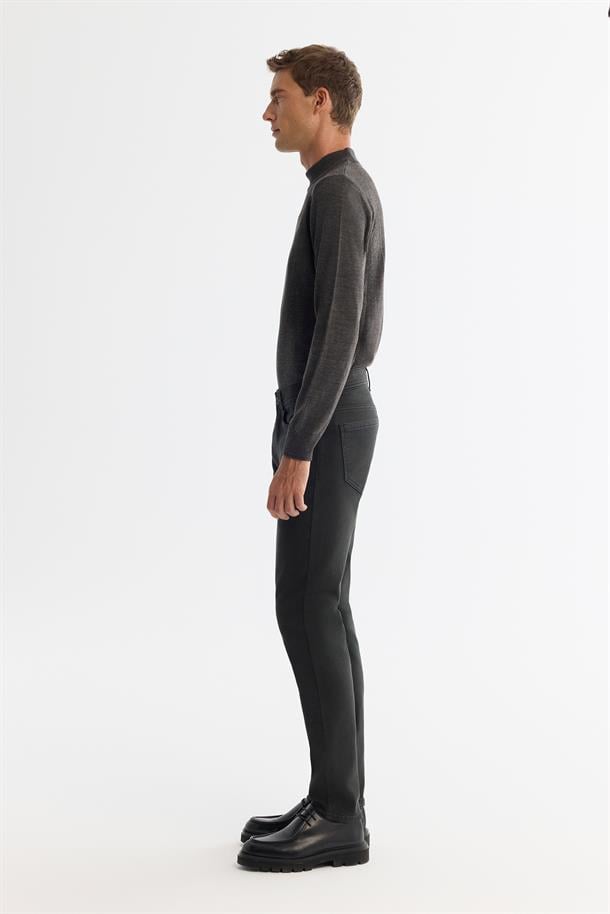 Haki Eskitme Yıkamalı Esnek Jean Pantolon