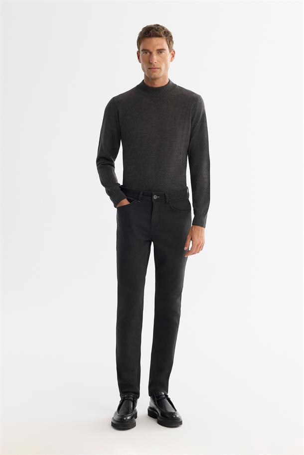 Haki Eskitme Yıkamalı Esnek Jean Pantolon