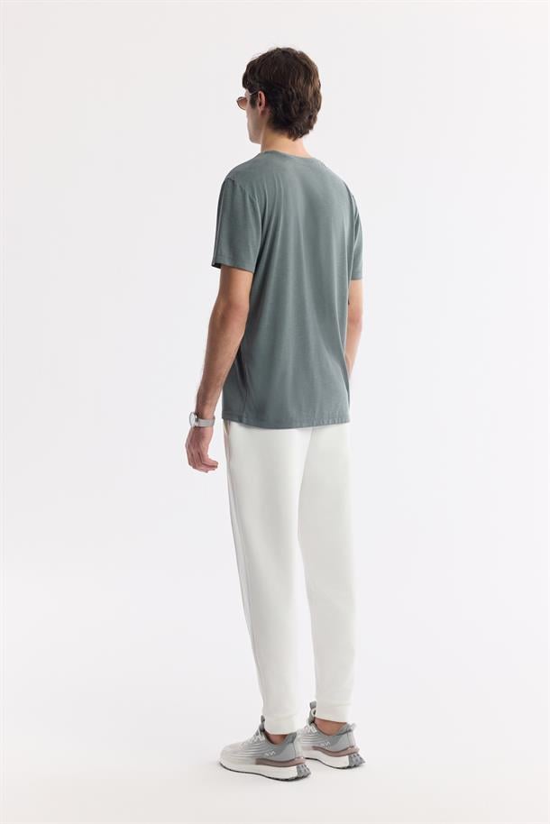 Haki Bisiklet Yaka Bi-Stretch Soft Touch Basic T-Shirt