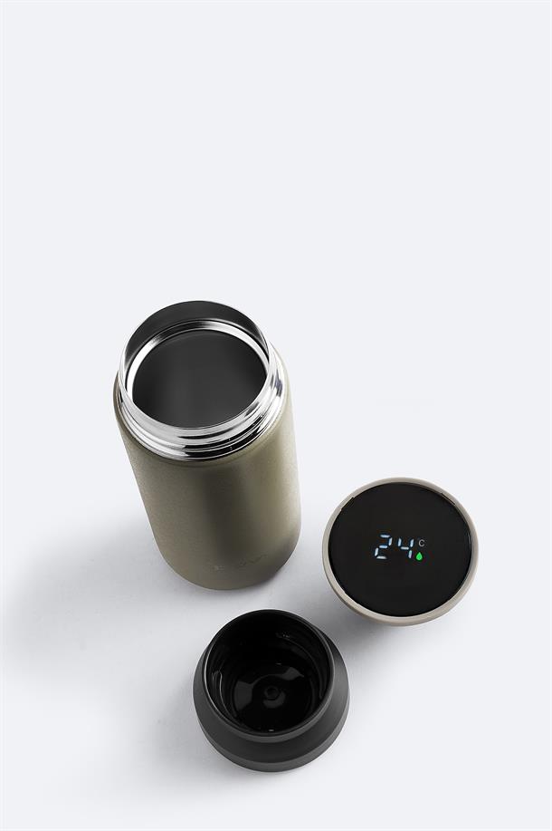 Khaki Sport Stainless Steel Thermos – 350 ML