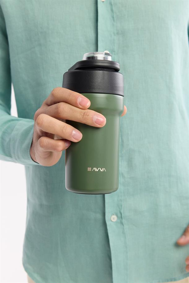 Haki %100 Çelik Termos 500 ML