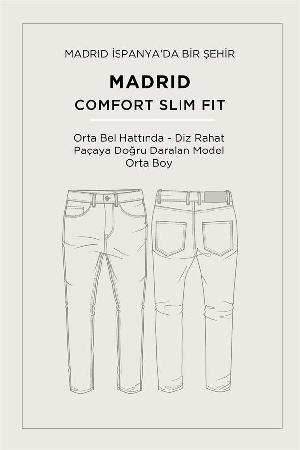 İndigo Klasik Bel Pamuklu Eskitme Yıkmalı Jean Pantolon