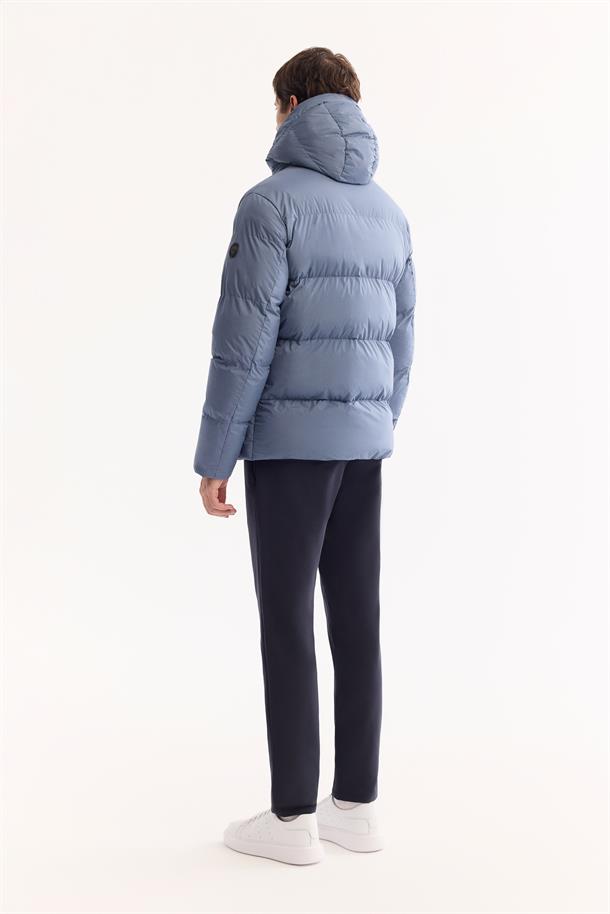 Indigo Hooded Padded Jacket