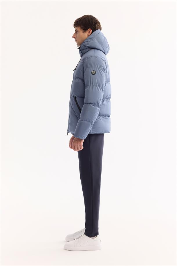 Indigo Hooded Padded Jacket