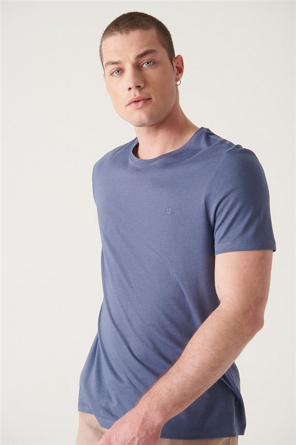 İndigo Ultrasoft Bisiklet Yaka Basic Modal T-Shirt