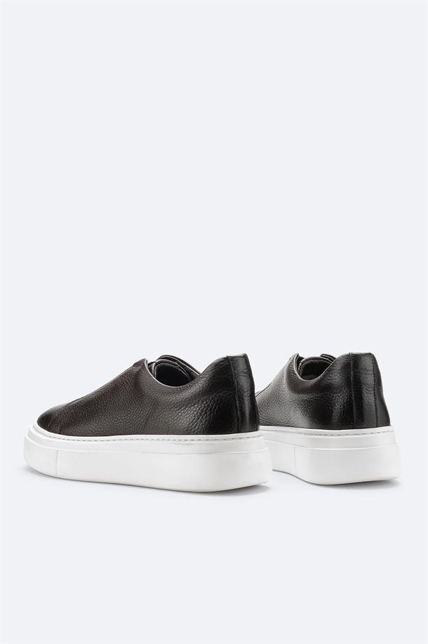 Kahverengi %100 Deri Esnek Taban Hafif Casual Ayakkabı 