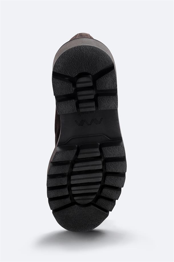 Kahverengi %100 Süet Bağcıklı Klasik Ayakkabı