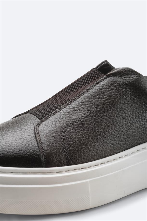 Kahverengi %100 Deri Esnek Taban Hafif Casual Ayakkabı 