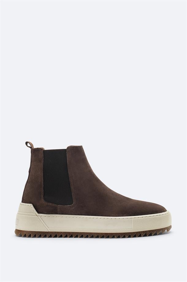 Kahverengi %100 Süet Esnek Taban Hafif Chelsea Bot