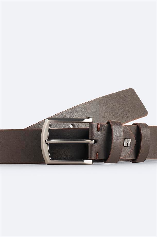 Kahverengi Dikdörtgen Tokalı Kemer