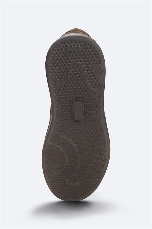 Kahverengi %100 Deri Süet Dokulu Sneaker