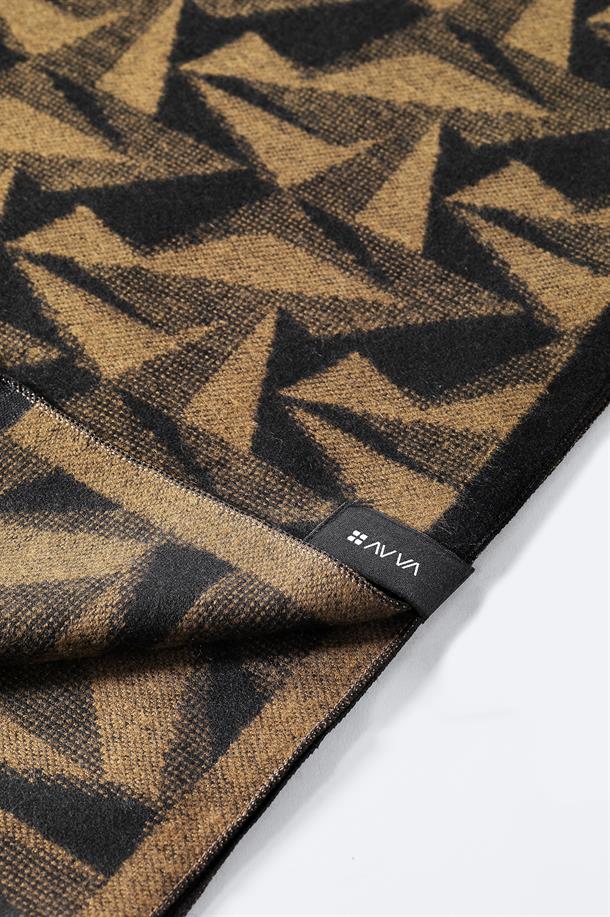 Kahverengi Viskon Karışımlı Püsküllü Desenli Şal