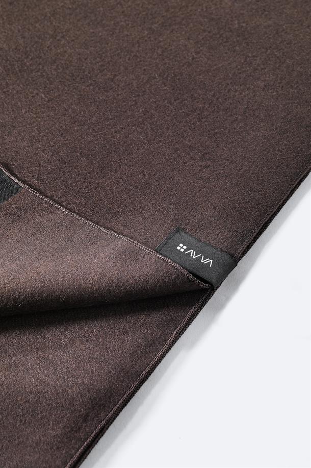 Kahverengi Viskon Karışımlı Püsküllü Şal