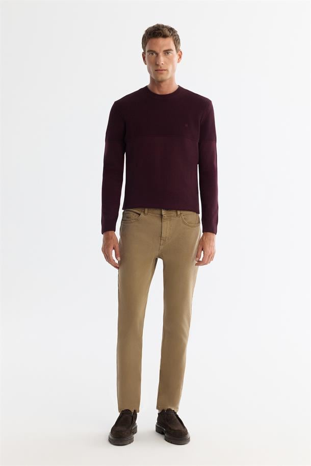 Kamel Parça Boya Yıkamalı Esnek Jean Pantolon