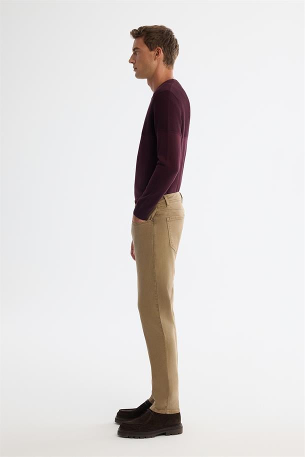 Kamel Parça Boya Yıkamalı Esnek Jean Pantolon