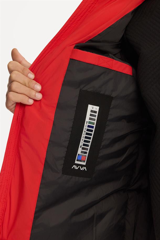 Red Hooded Padded Jacket