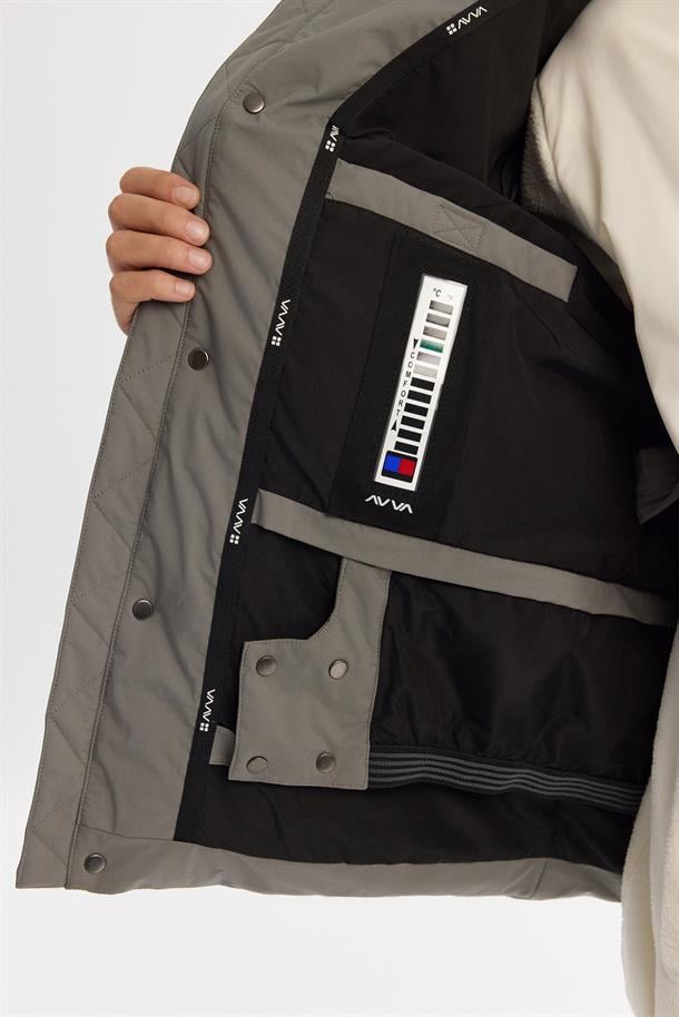 Dark Grey Hooded Goose Down Jacket