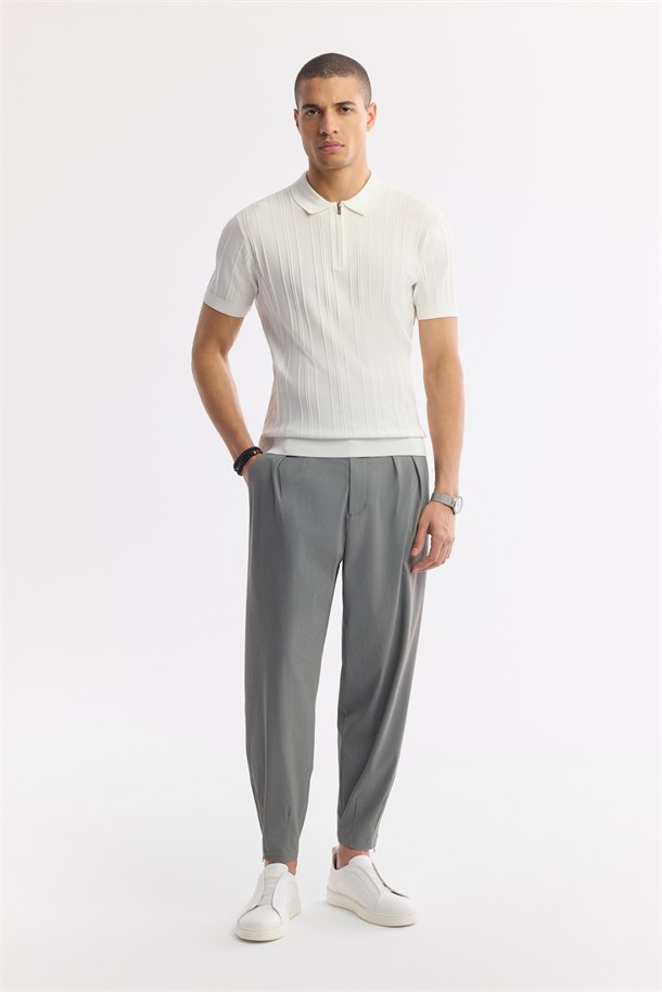  Dark Grey Classic Waist Wrinkle-Resistant Technical Fabric Pants