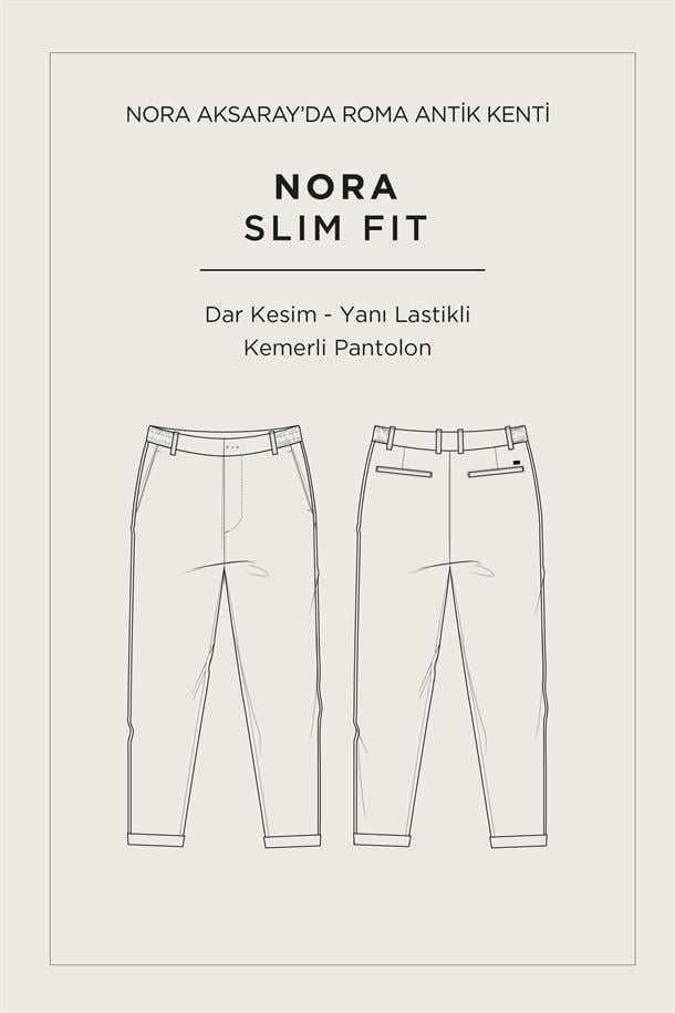 Koyu Lacivert Yanı Lastikli Kolay Ütülenen Pantolon