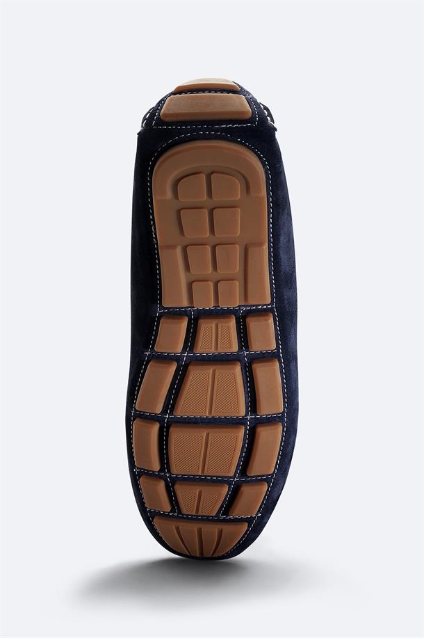 Lacivert %100 Süet Hafif Loafer Ayakkabı