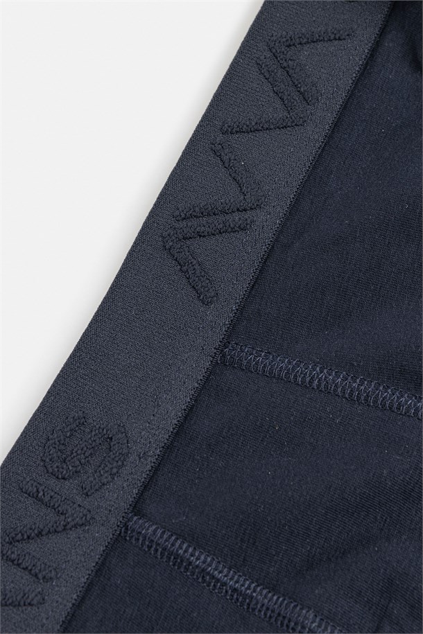 Lacivert Basic Pamuklu Tekli Boxer