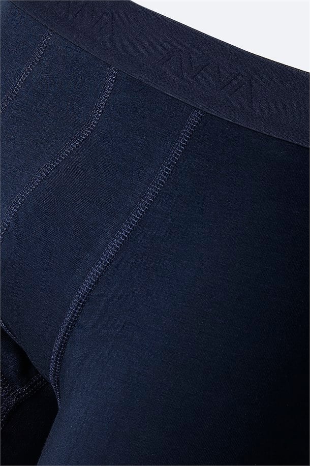 Lacivert Basic Pamuklu Tekli Boxer