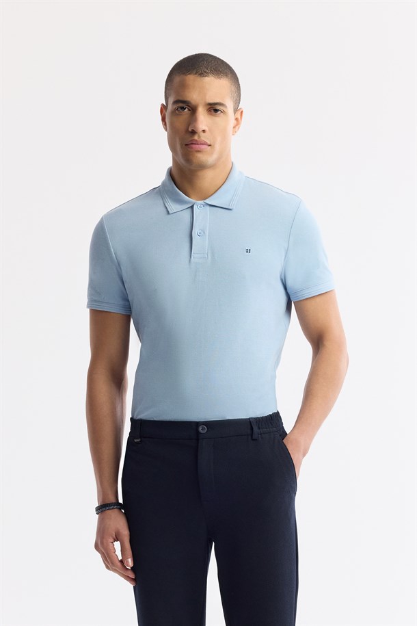 Lacivert Beli Lastikli Bi-Stretch Chino Pantolon