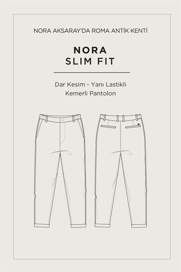 Lacivert Beli Lastikli Viskon Karışımlı Elastan Chino Pantolon