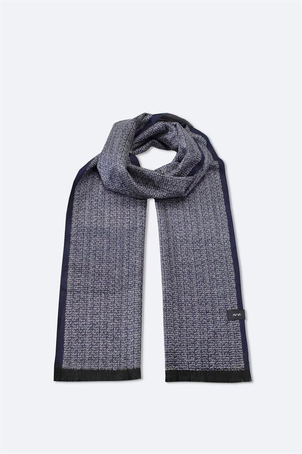 Lacivert Desenli Şal