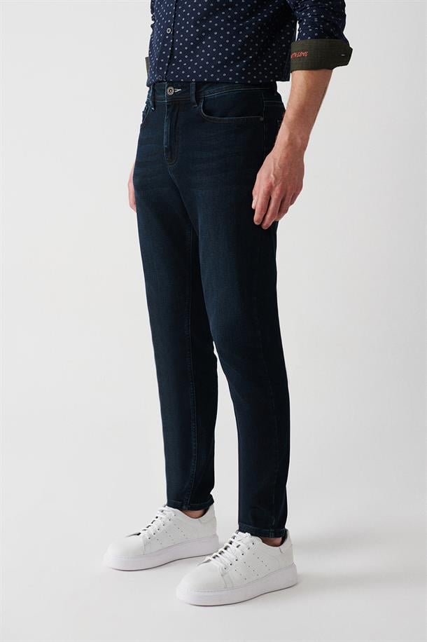 Lacivert Eskitme Yıkama Esnek  Jean Pantolon