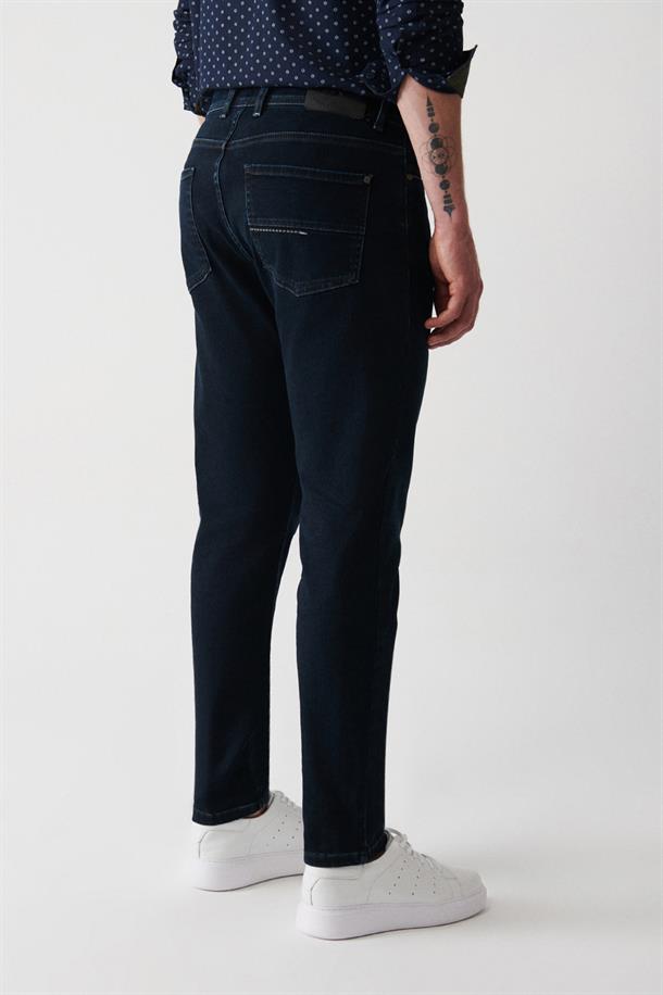 Lacivert Eskitme Yıkama Esnek  Jean Pantolon