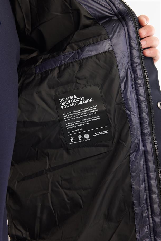 Navy Windproof Hooded Lightweight Jacket