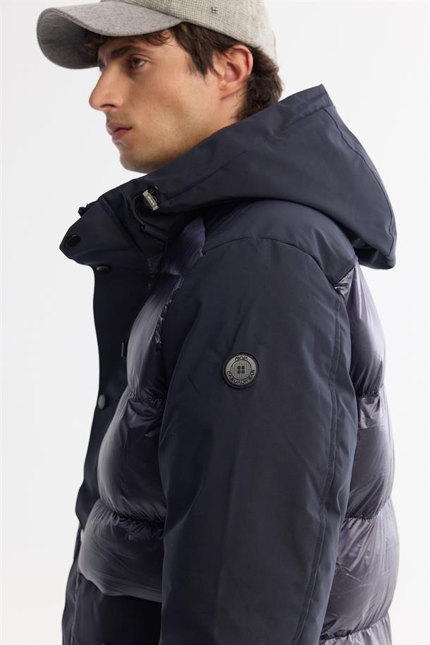 Navy Windproof Hooded Lightweight Jacket