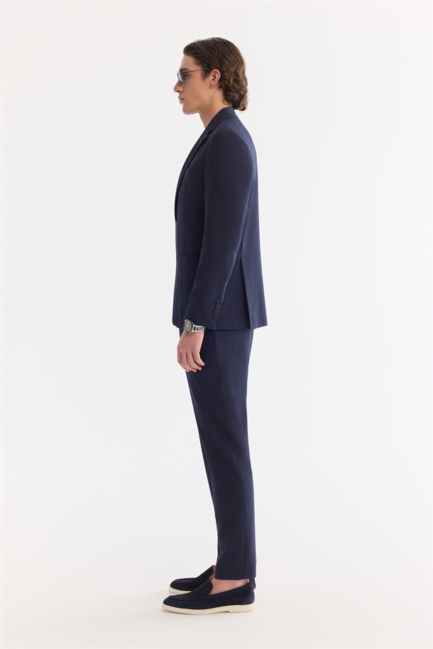 Lacivet Mono Yaka Torba Cepli Çift Yırtmaç Astarsız Bi-Stretch Ceket