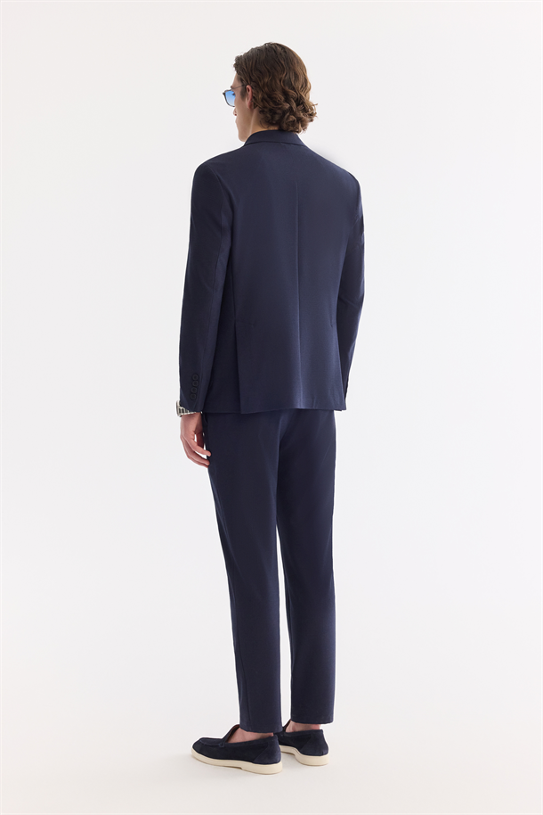 Lacivet Mono Yaka Torba Cepli Çift Yırtmaç Astarsız Bi-Stretch Ceket