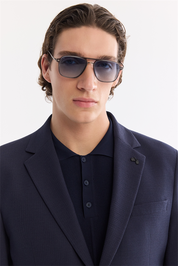 Lacivet Mono Yaka Torba Cepli Çift Yırtmaç Astarsız Bi-Stretch Ceket