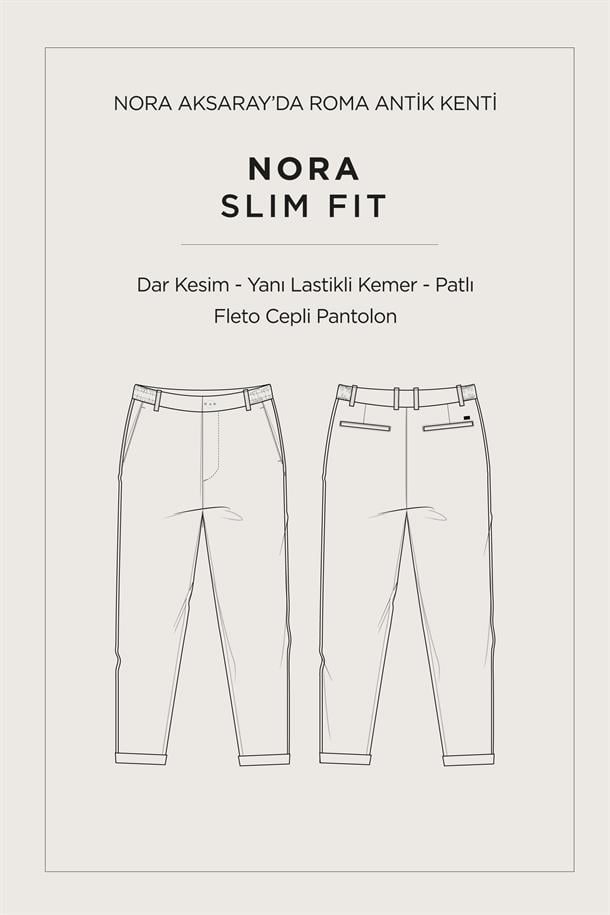 Lacivert Beli Lastikli Bi-Stretch Chino Pantolon