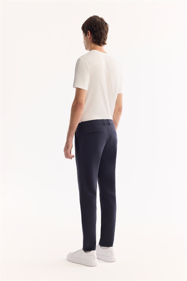 Navy Side Elastic Quick-Drying Wrinkle-Free Pants