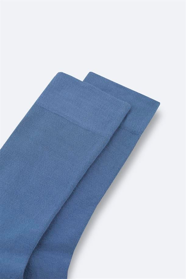 Mavi Bambu Soket Çorap