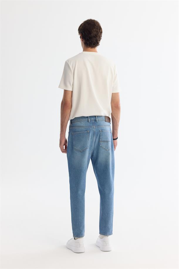 Mavi Eskitme Yıkamalı Esnek Jean Pantolon