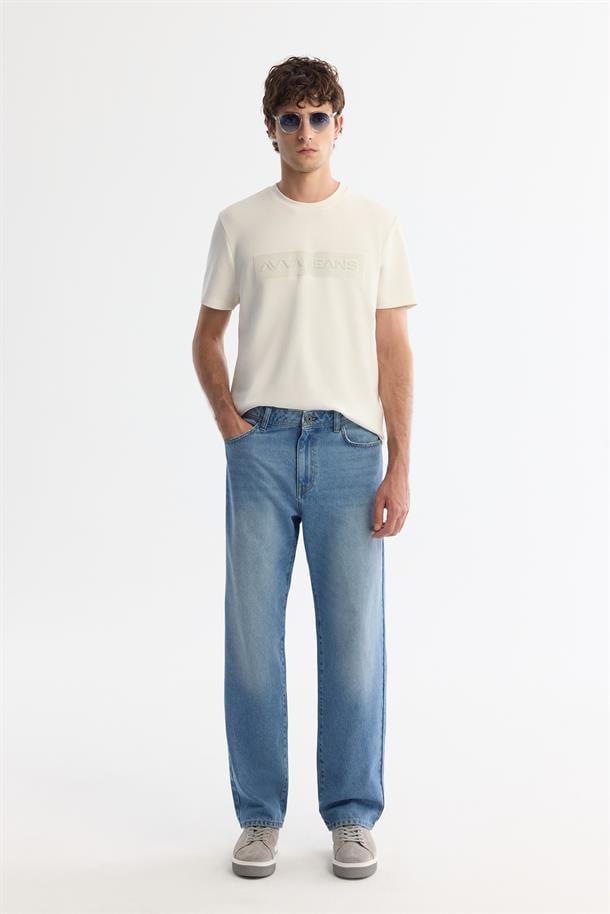 Mavi Eskitme Yıkama Jean Pantolon