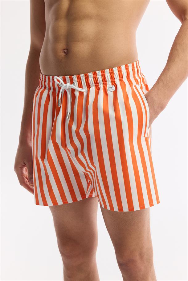 Mercan Hızlı Kuruyan Baskılı Çantalı Deniz Şortu