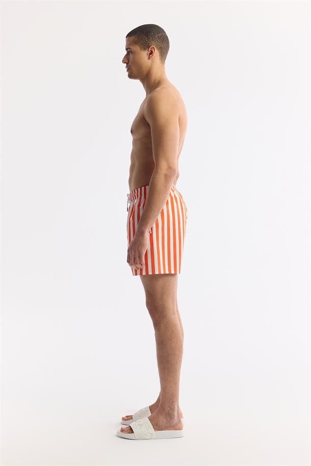 Mercan Hızlı Kuruyan Baskılı Çantalı Deniz Şortu