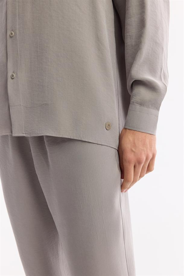 Nardo Gri Alttan Britli Yaka Soft Touch Gömlek